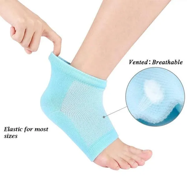 0343 Heel Pain Relief Silicone Gel Heel Socks (Multicolor)