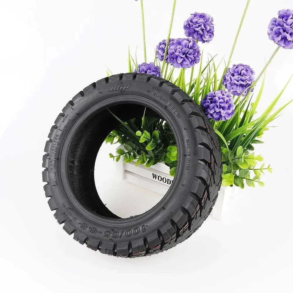 11 Inch 100/65-6.5 Scooter Tires Tubeless Tire Widened Thickened Vacuum Tire Off-Road Tire with Nozzle