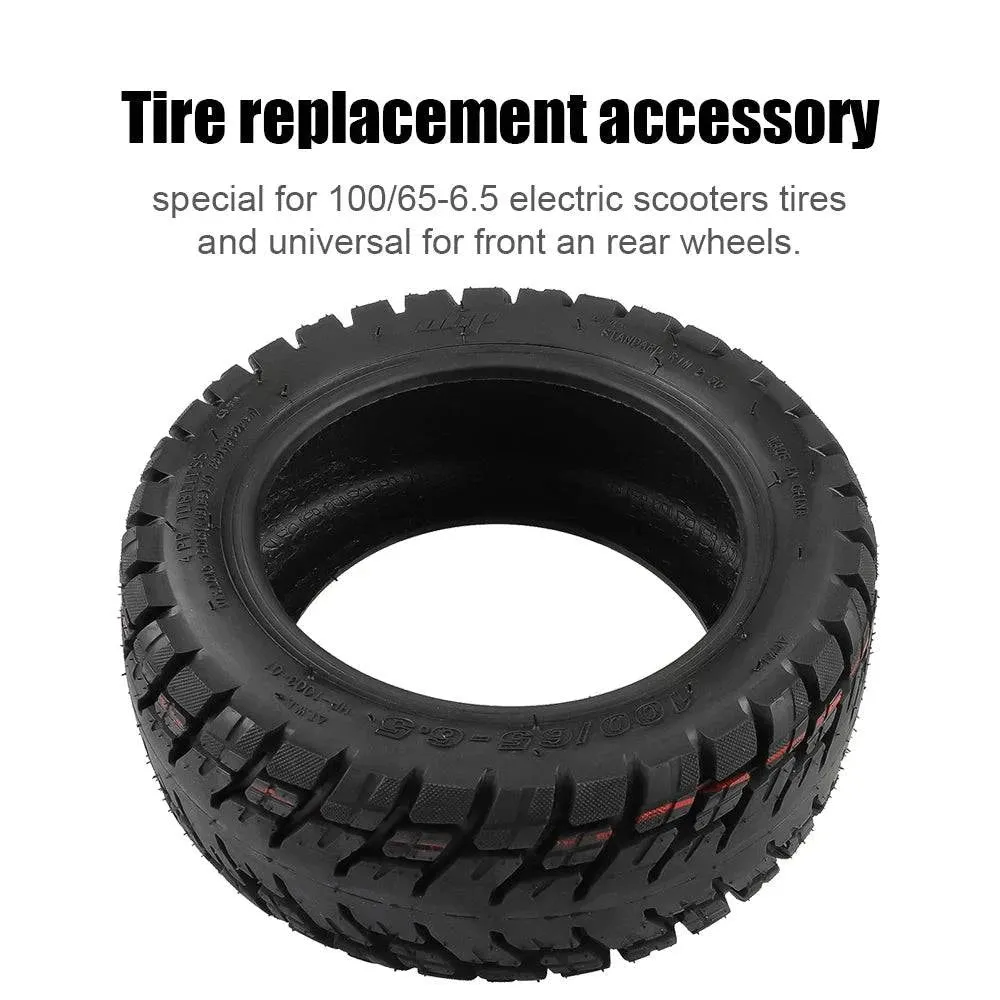 11 Inch 100/65-6.5 Scooter Tires Tubeless Tire Widened Thickened Vacuum Tire Off-Road Tire with Nozzle