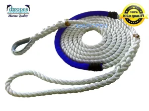 1/2" x 4'  6"  3 Strand Mooring Pendant Line 100% Nylon High Quality Rope with Stainless Steel Thimble and blue chafe guard. Made in USA .