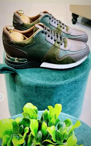 133 -Lufiano Leather Sneaker- Olive