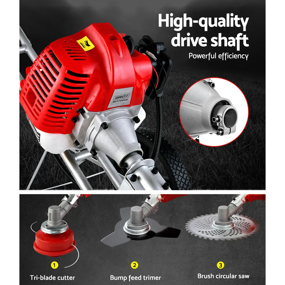 3-in-1 Wheel Petrol Brush Cutter Whipper Saw Trimmer 2 Stroke