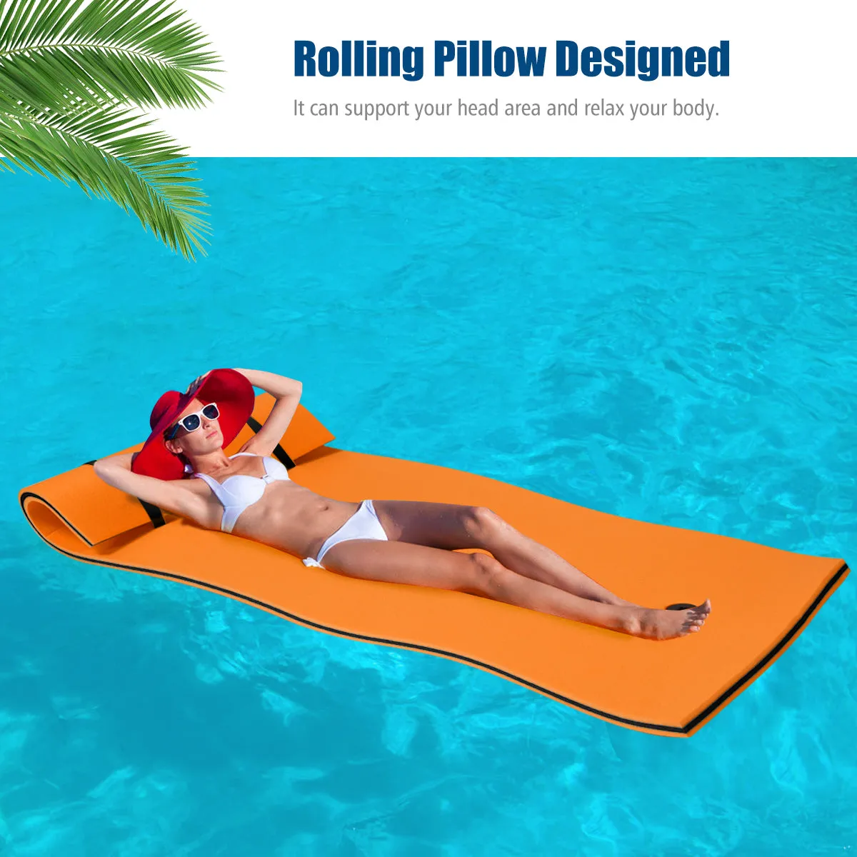 3-Layer Relaxing Tear-proof Water Mat-Orange