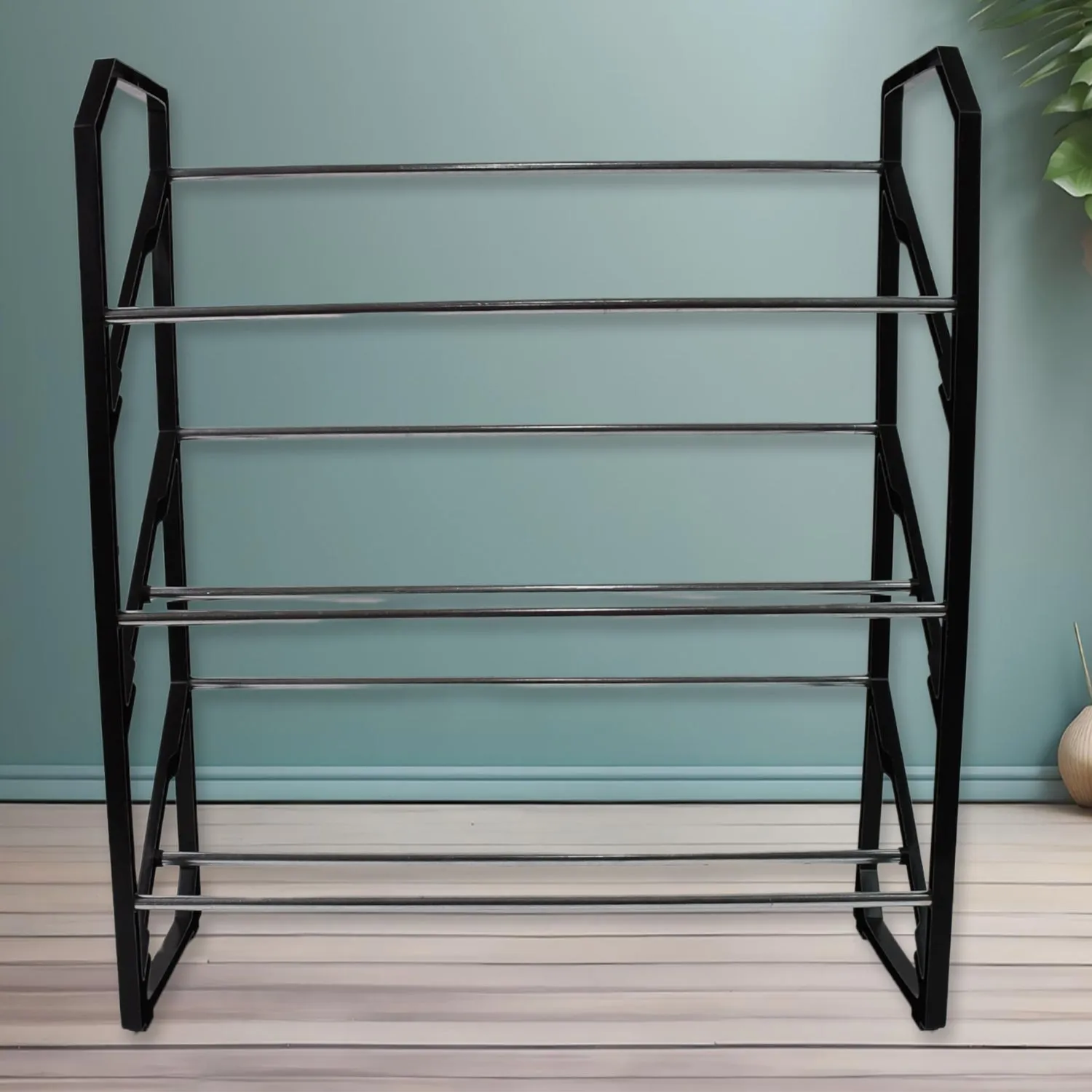 3 Layer Space‑saving Shoes Show Rack Folding Shoe Rack (1 Pc)