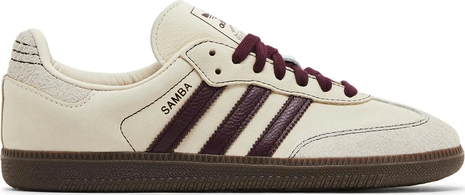 Adidas Samba OG Wonder White Maroon (Women's)