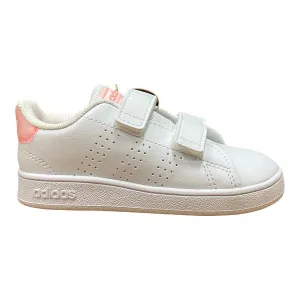 Adidas scarpa sneakers da bambina Advantage CF I GW0454 bianco-rosa