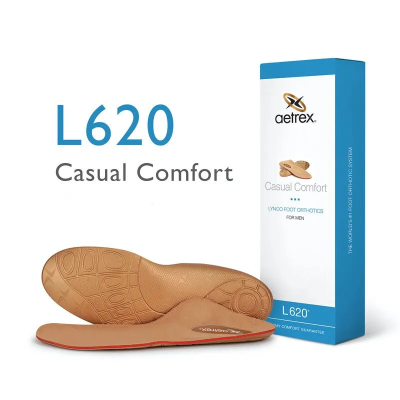 aetrex L620 Men's Casual Comfort Posted Orthotics (Support For Flat & Low Arches)