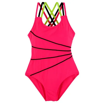 Andzhelika 2017 Swimsuit Girls One Piece Swimwear Solid Bandage Bodysuit Children Beachwear Sports Swim Suit Bathing Suit AK8675