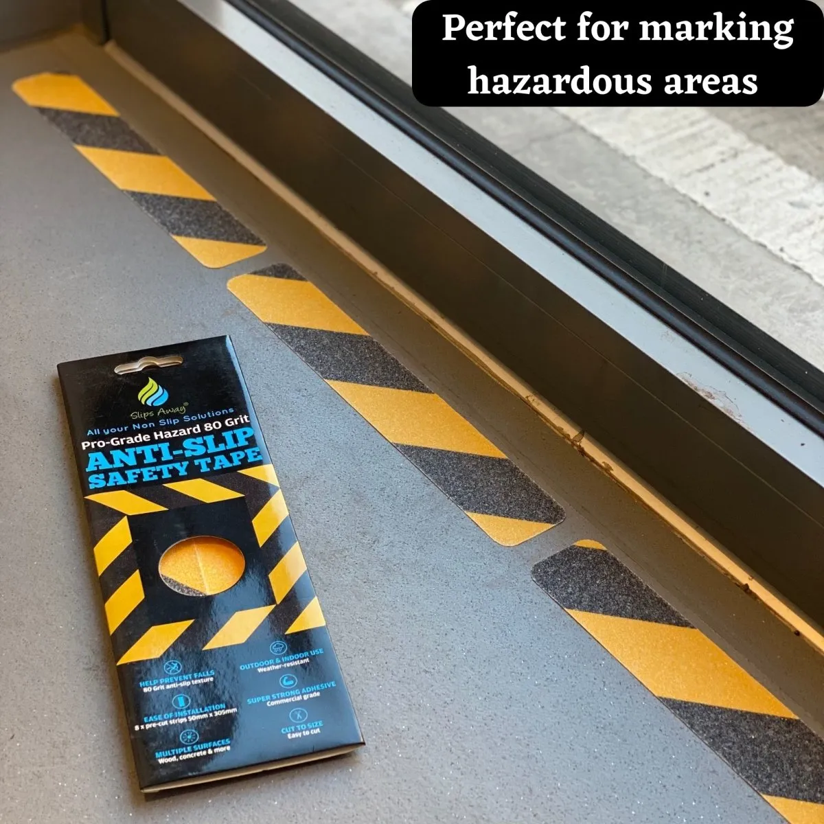 Anti Slip Hazard Marking Warning Pre Cut Tape 12" x 2 " 8 x Pack