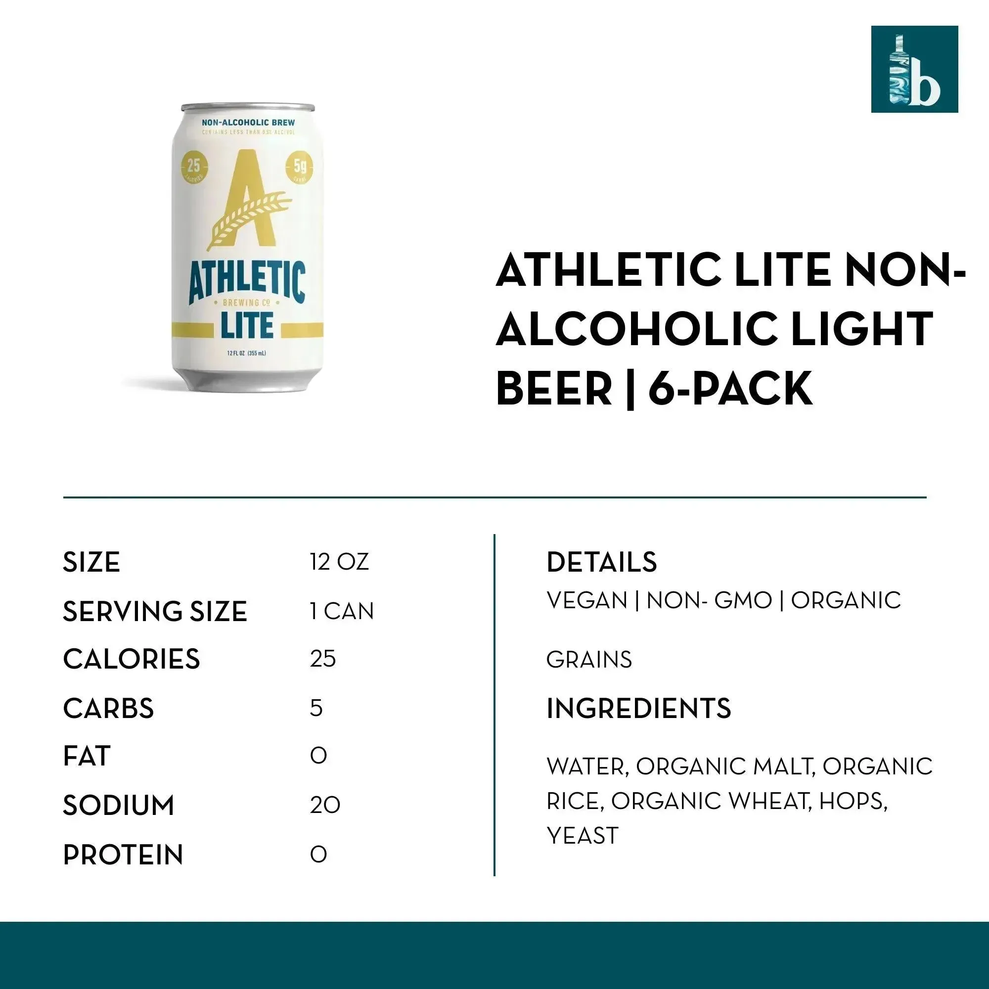 Athletic Lite Non-Alcoholic Light Beer (6 pack)