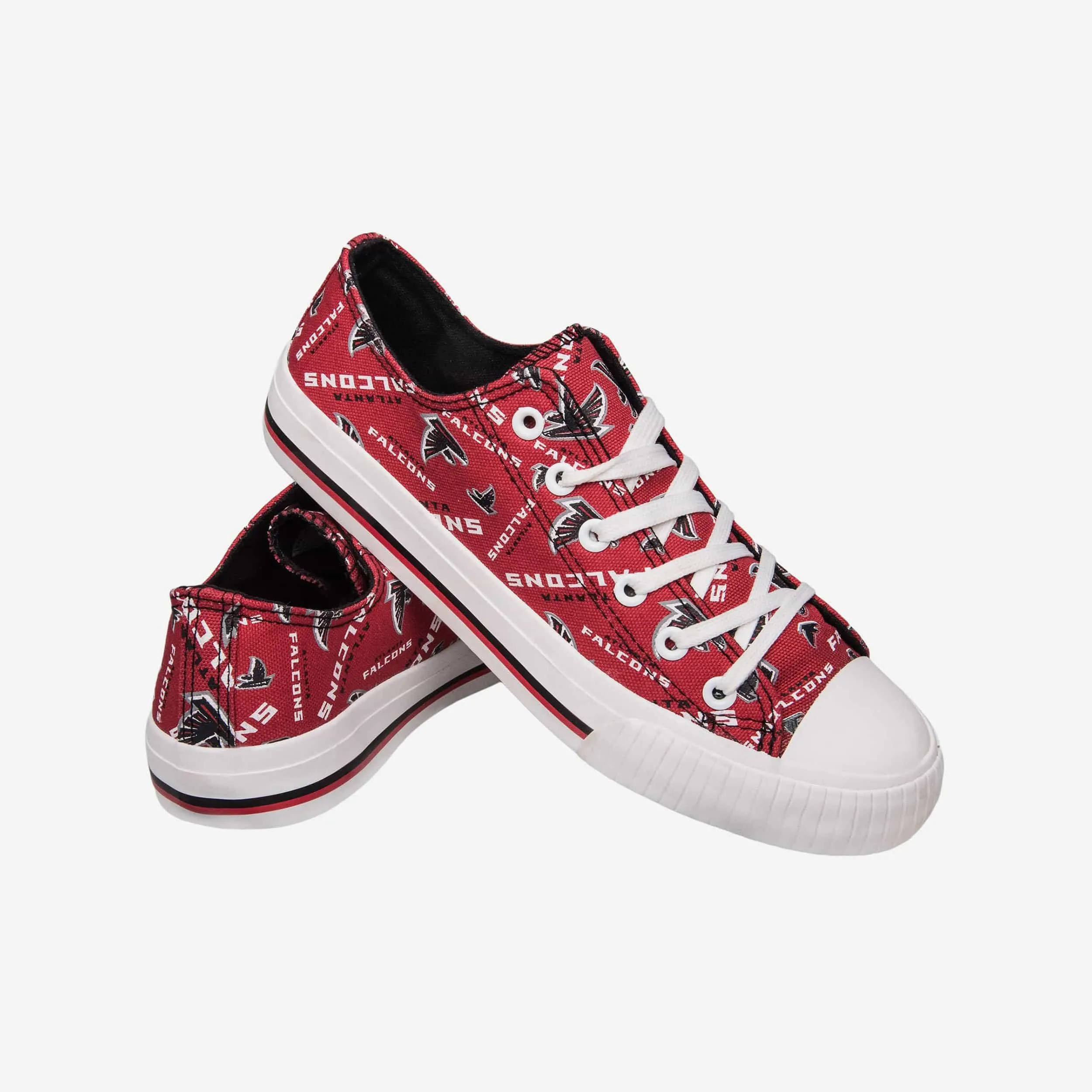 Atlanta Falcons Womens Low Top Repeat Print Canvas Shoe