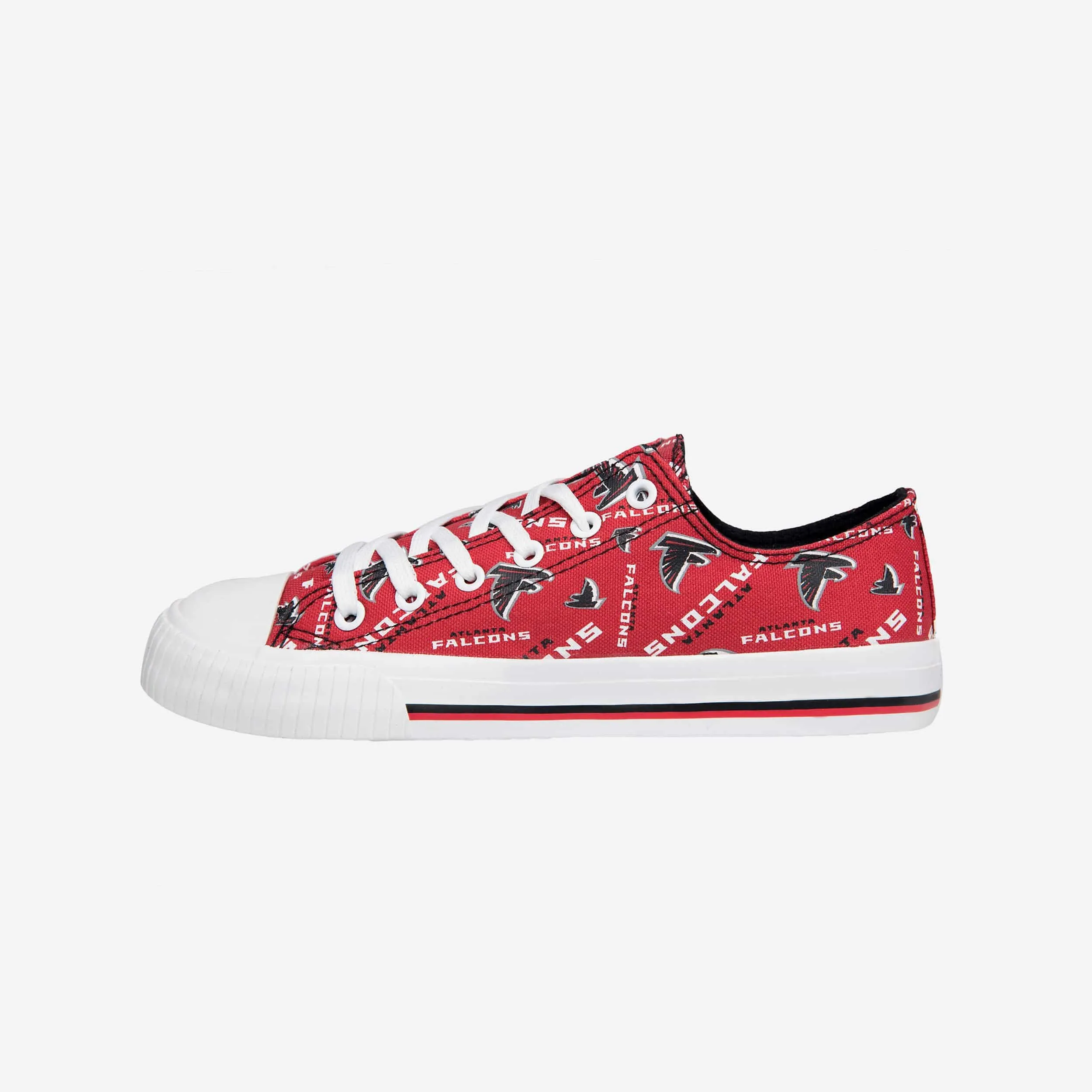 Atlanta Falcons Womens Low Top Repeat Print Canvas Shoe