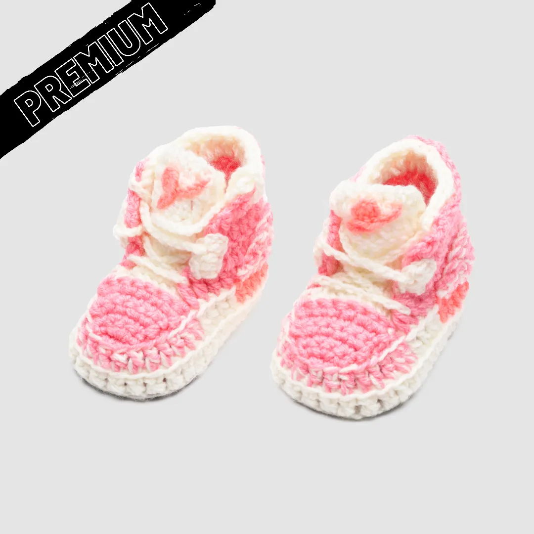 Baby Crochet IB-3 Pink (Soft felt non-slip bottom & Shoe Box)