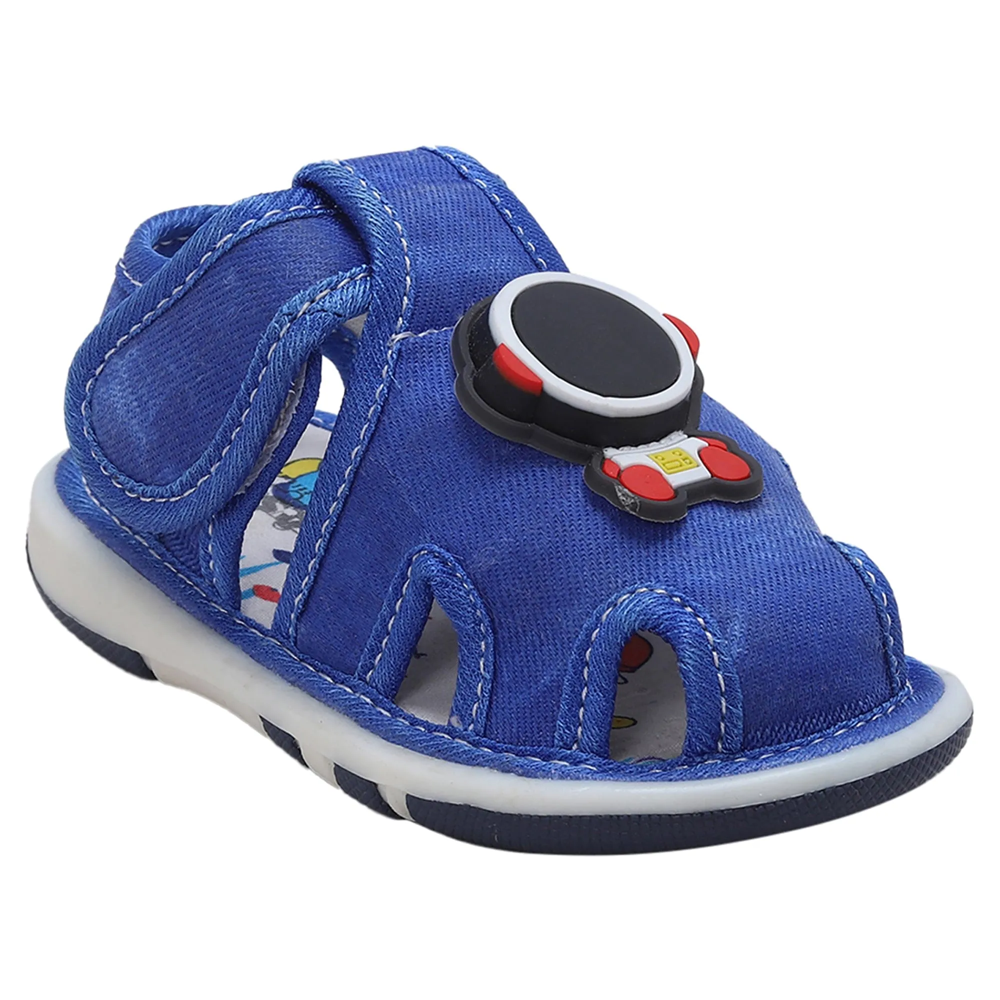 Baby Moo Cool Robot Velcro Strap Anti-Skid Chu Chu Sound Sandals - Blue