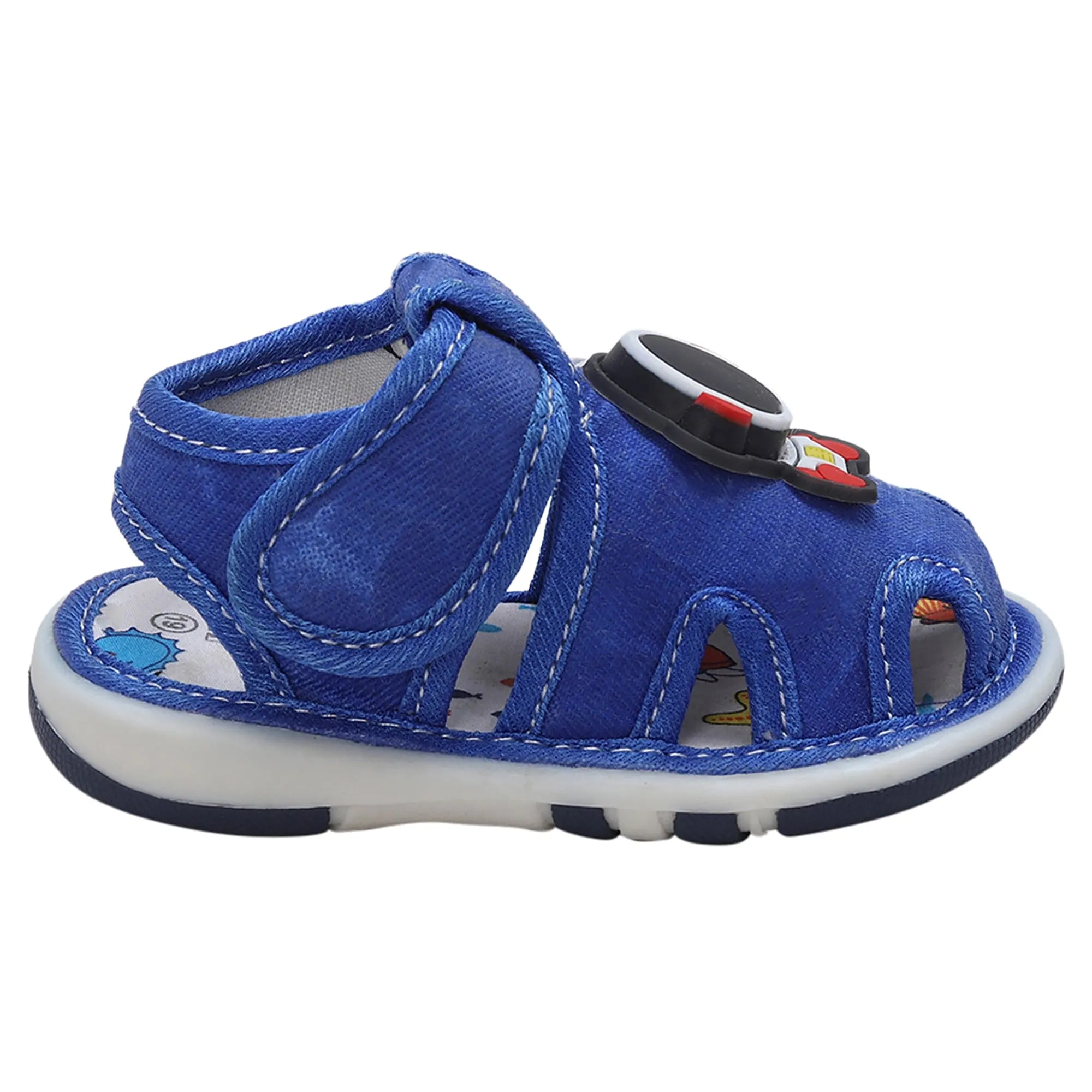 Baby Moo Cool Robot Velcro Strap Anti-Skid Chu Chu Sound Sandals - Blue