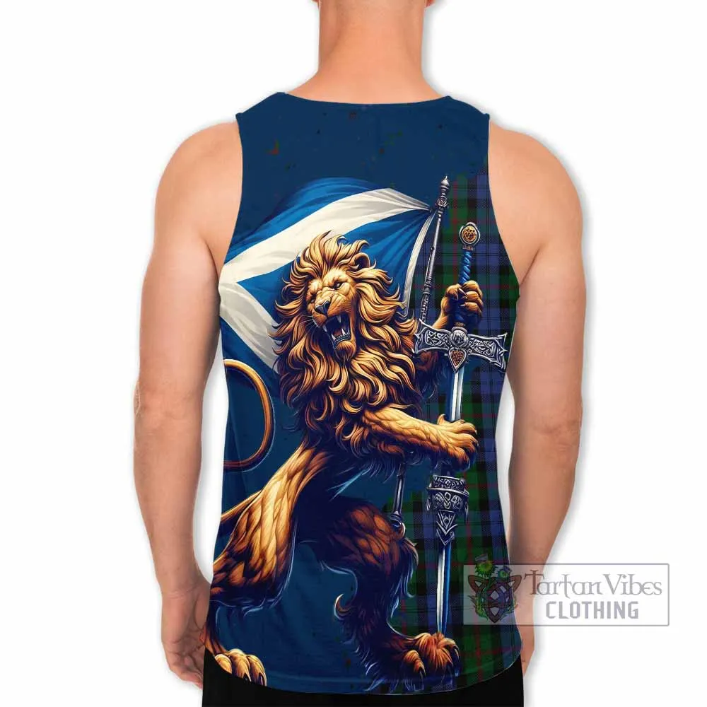 Baird Tartan Family Crest Men's Tank Top with Scottish Majestic Lion