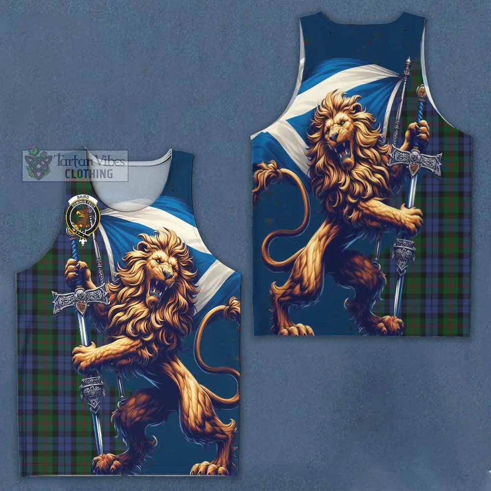 Baird Tartan Family Crest Men's Tank Top with Scottish Majestic Lion