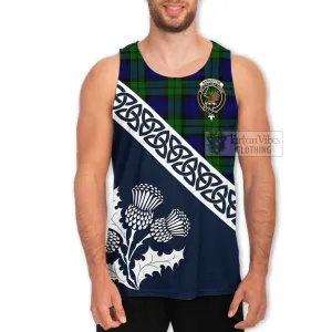 Bannatyne Tartan Men's Tank Top Featuring Thistle and Scotland Map