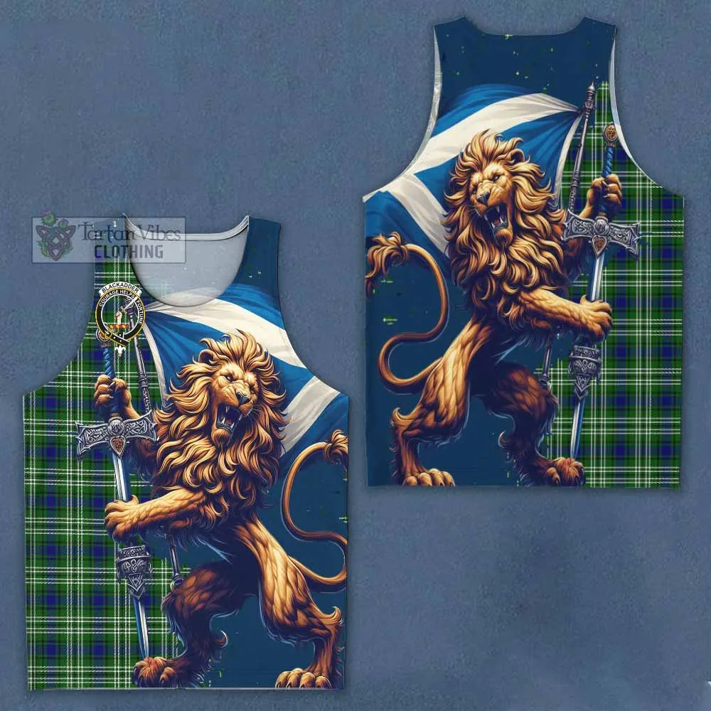 Blackadder Tartan Family Crest Men's Tank Top with Scottish Majestic Lion