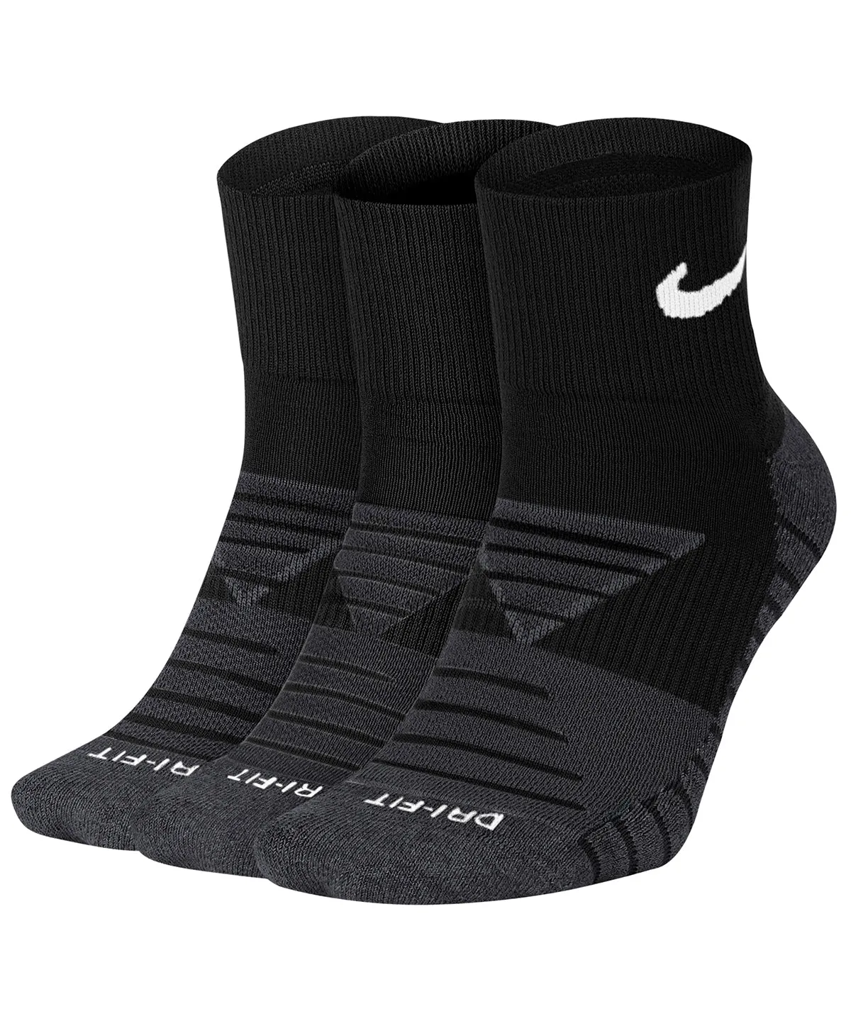 Black/Anthracite/White - Nike everyday max cushioned ankle sock (3 pairs)