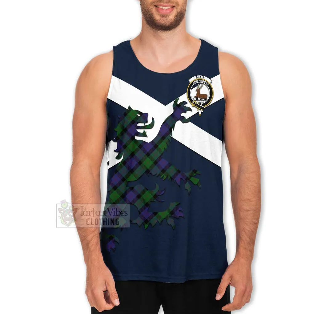 Blair Tartan Lion Rampant Men's Tank Top  Proudly Display Your Heritage with Alba Gu Brath and Clan Name