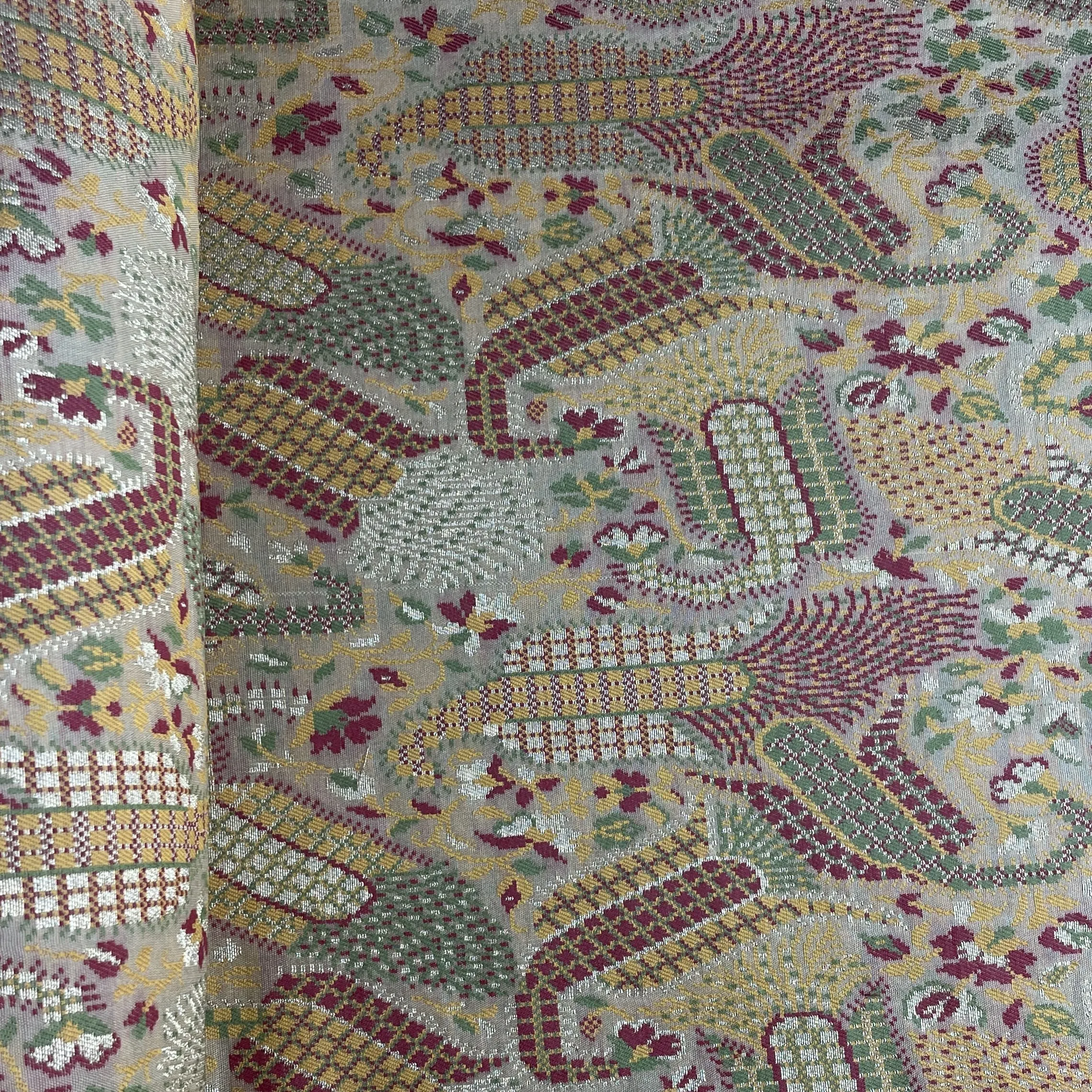 Blue Khinkhwab Brocade Silk Fabric 19641