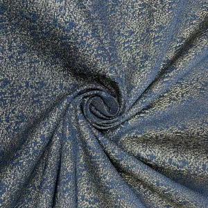 Blue With Golden Lurex Brocade Jacquard Fabric