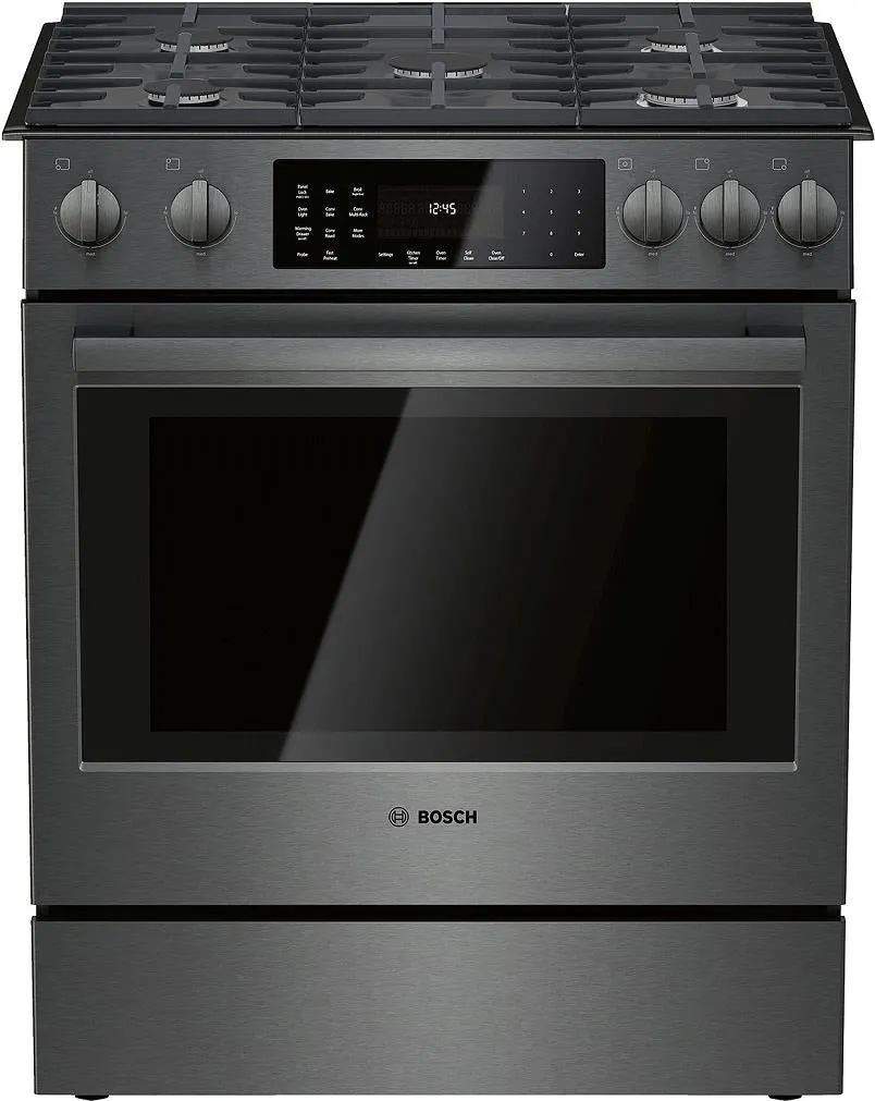 Bosch 800 Series HGI8046UC 30" Slide-In Gas Black Stainless Range Excellent