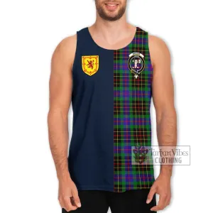 Brodie Hunting Modern Tartan Men's Tank Top Alba with Scottish Lion Royal Arm Half Style