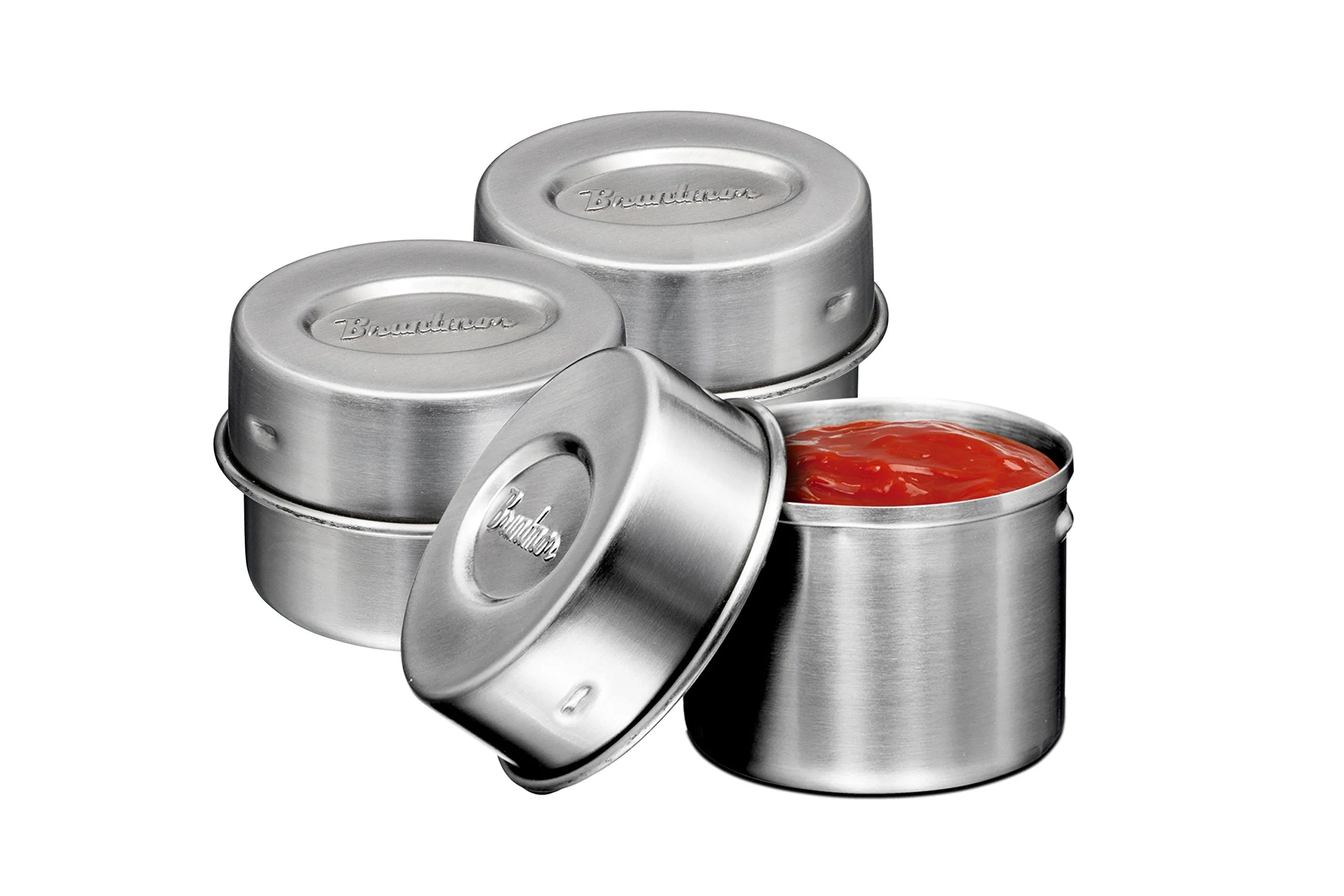 Bruntmor 2 oz. Condiment Canisters, Set of 3, Leak-Proof, for Sauces, Dressings, Spices