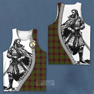 Buchan Tartan Clan Crest Men's Tank Top with Highlander Warrior Celtic Style