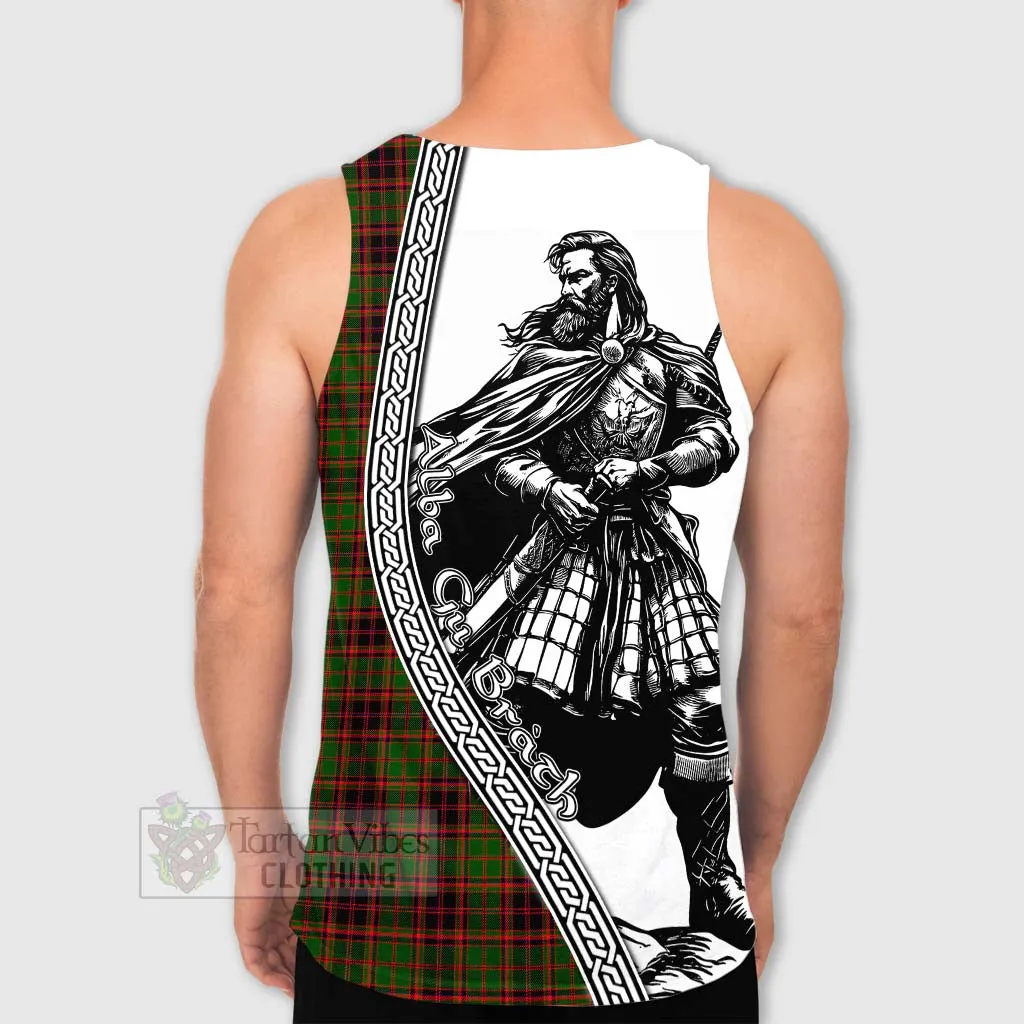 Buchan Tartan Clan Crest Men's Tank Top with Highlander Warrior Celtic Style