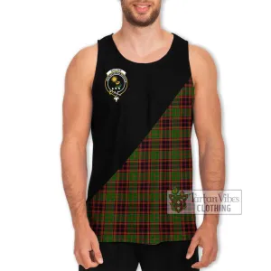 Buchan Tartan Men's Tank Top with Family Crest and Military Logo Style