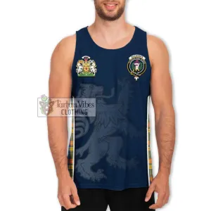 Buchanan Ancient Tartan Men's Tank Top with Family Crest and Lion Rampant Vibes Sport Style