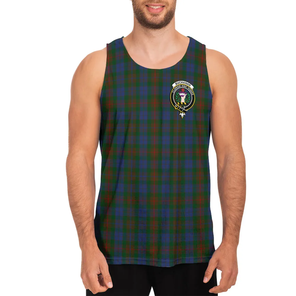 Buchanan Hunting Tartan Mens Tank Top with Family Crest