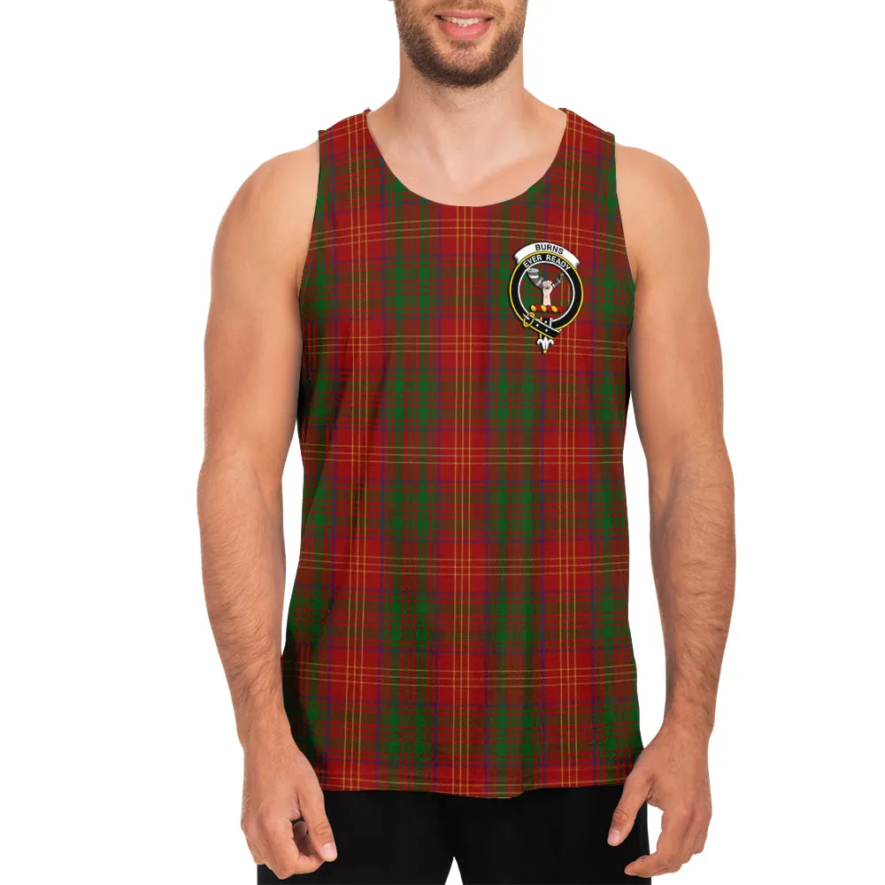 Burns Tartan Mens Tank Top with Family Crest