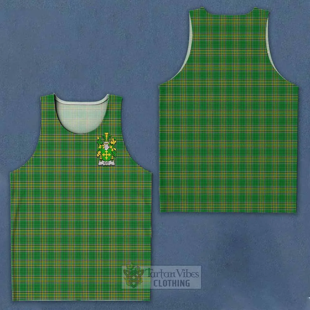 Bury Irish Clan Tartan Men's Tank Top with Coat of Arms