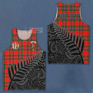 Butter Crest Tartan Men's Tank Top with New Zealand Silver Fern Half Style