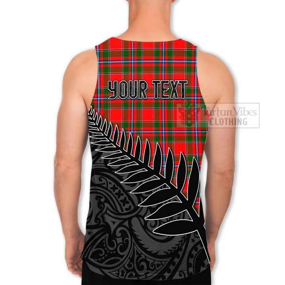 Butter Crest Tartan Men's Tank Top with New Zealand Silver Fern Half Style