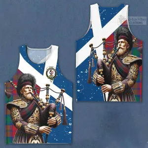 Byres (Byses) Tartan Men's Tank Top with Family Crest Scottish Bagpiper Vibes