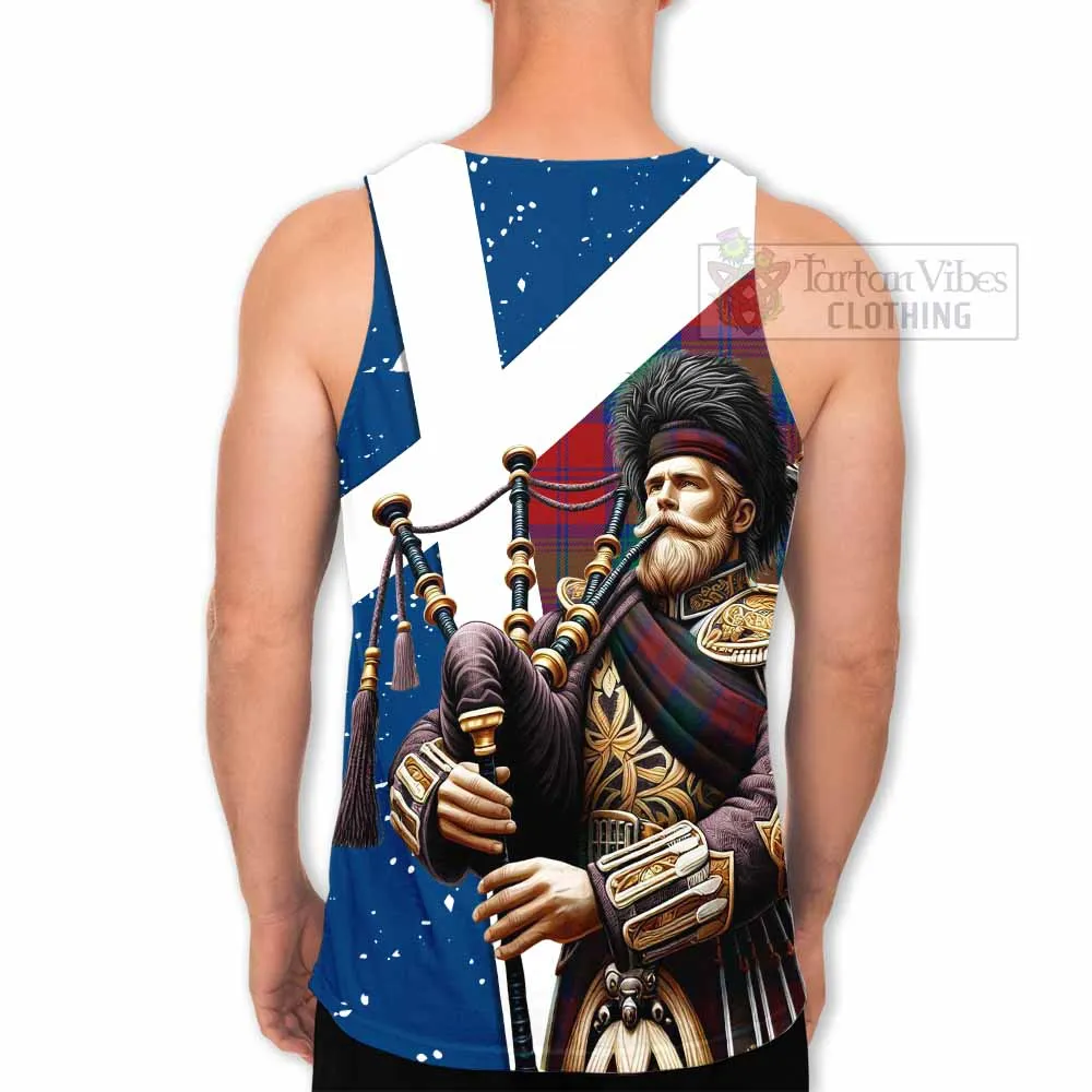 Byres (Byses) Tartan Men's Tank Top with Family Crest Scottish Bagpiper Vibes