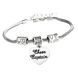 Cheer Captain Love Charm Bracelet