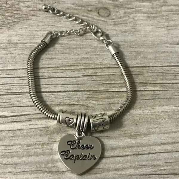 Cheer Captain Love Charm Bracelet