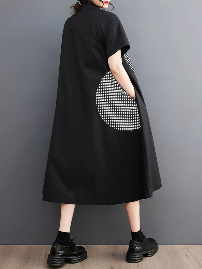 Close Your Eyes Polo Collar A-line Dress