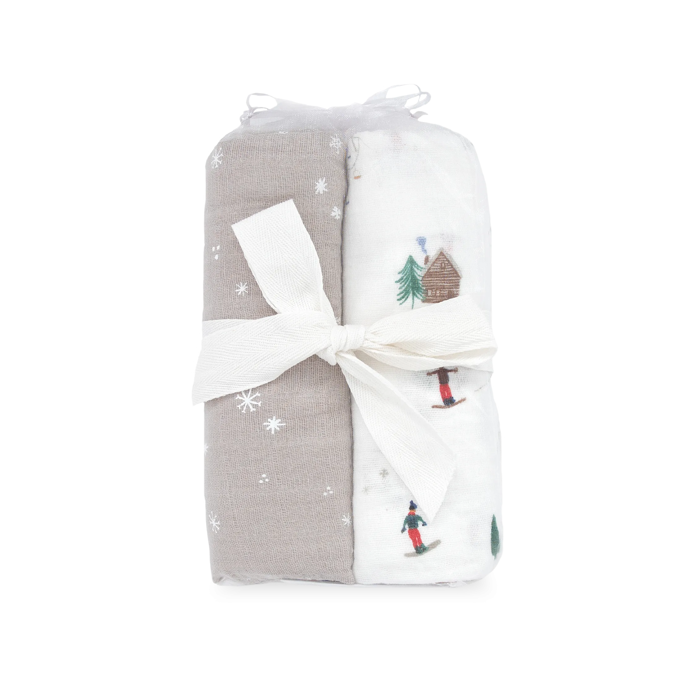 Cotton Muslin Swaddle Blanket 2 Pack - Powder Party