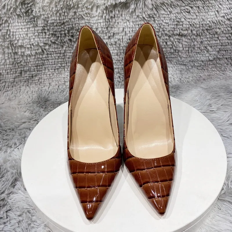 Crocodile Pattern PU Stiletto Pumps