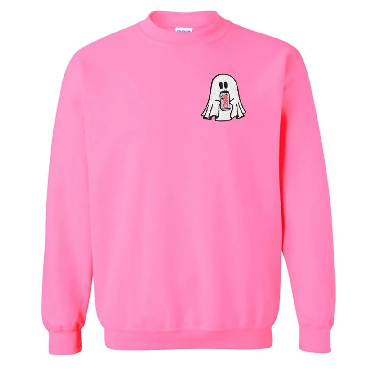 'Diet Coke Ghost' Embroidered Crewneck Sweatshirt