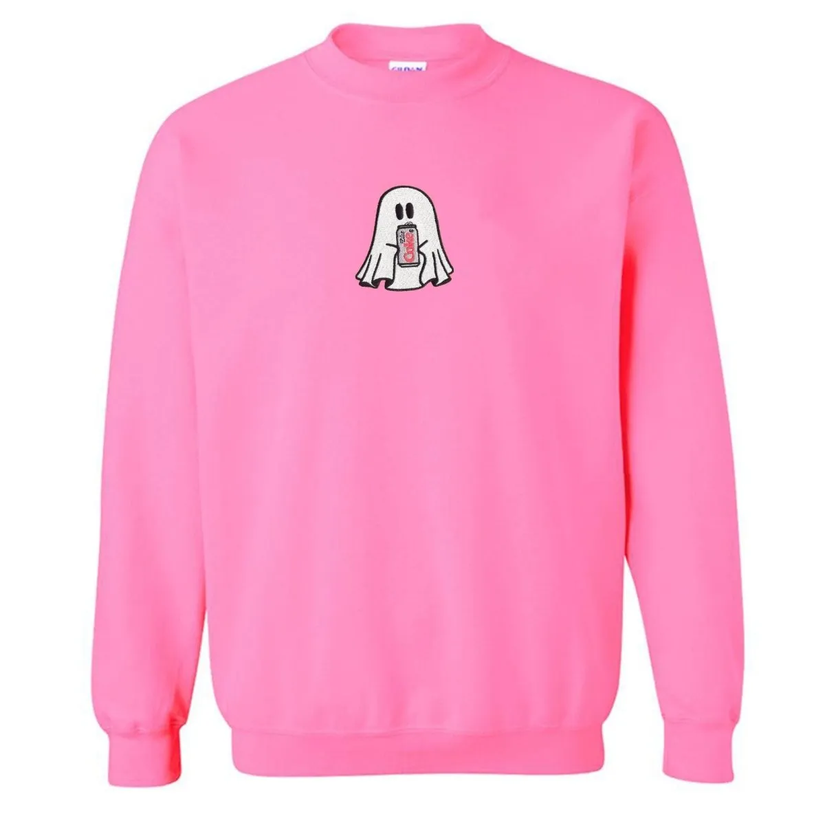 'Diet Coke Ghost' Embroidered Crewneck Sweatshirt