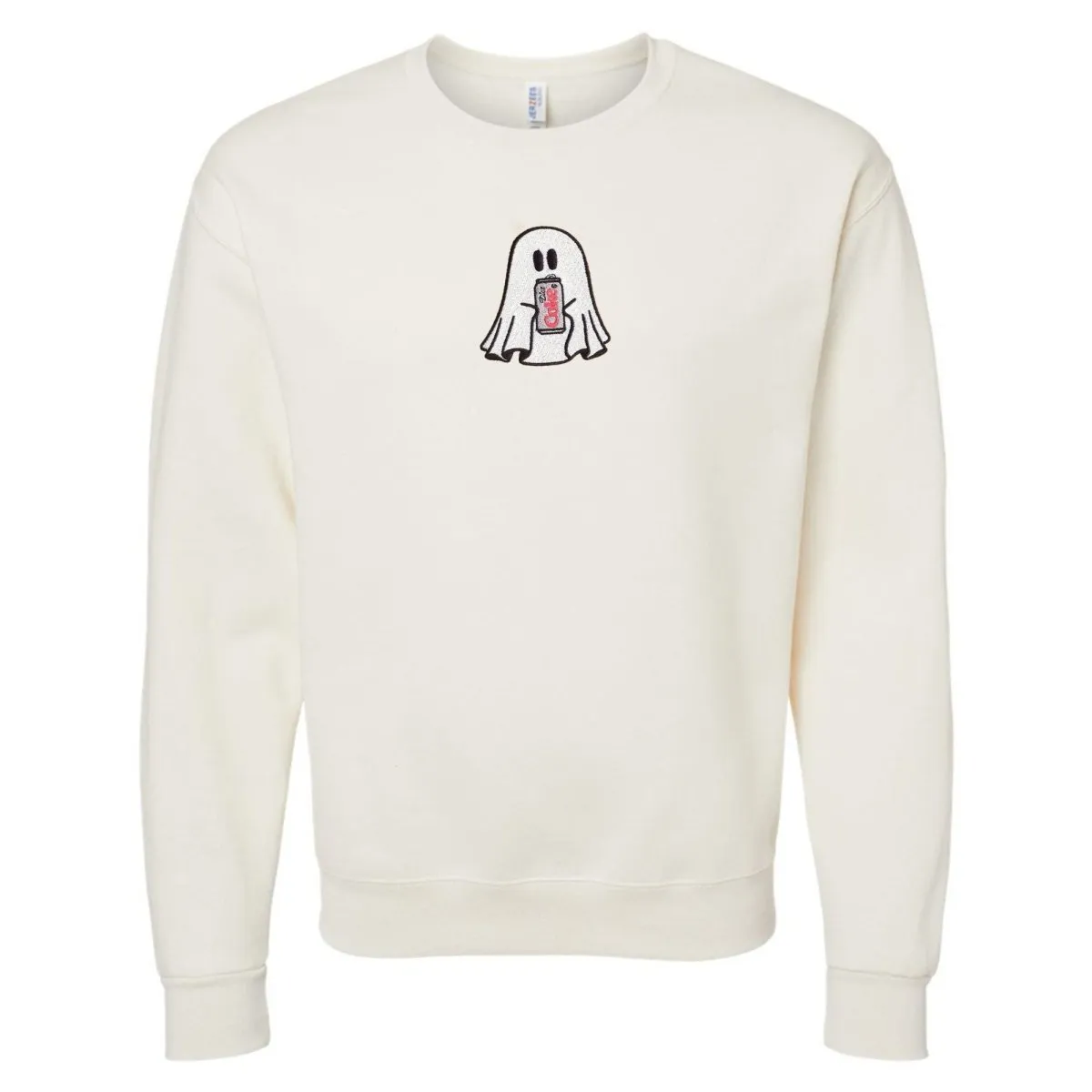 'Diet Coke Ghost' Embroidered Crewneck Sweatshirt