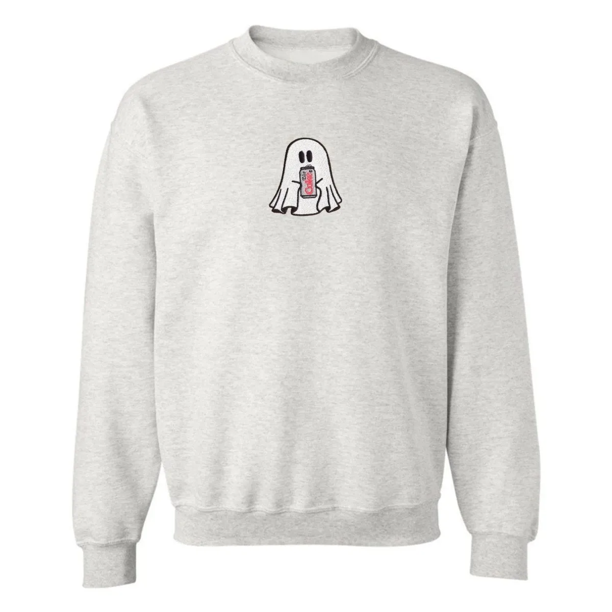 'Diet Coke Ghost' Embroidered Crewneck Sweatshirt